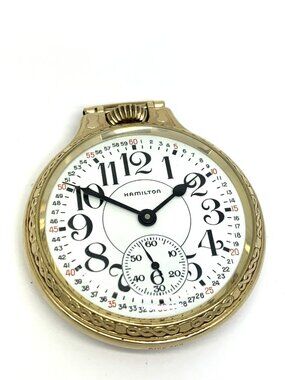 Hamilton Pocket Watch 17 Jewels Grade HA 2592 Swiss Gold Filled Case 51mm